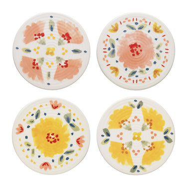 4 Piece Clementine Round Coaster Set